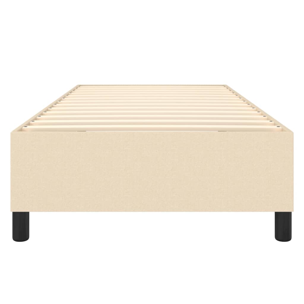 Boxspring-sängram gräddvit 100x200 cm tyg