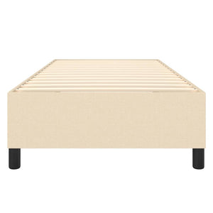 Boxspring-sängram gräddvit 100x200 cm tyg