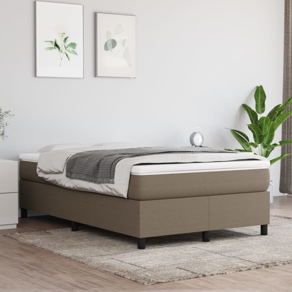 Boxspring-sängram taupe 120x200 cm tyg