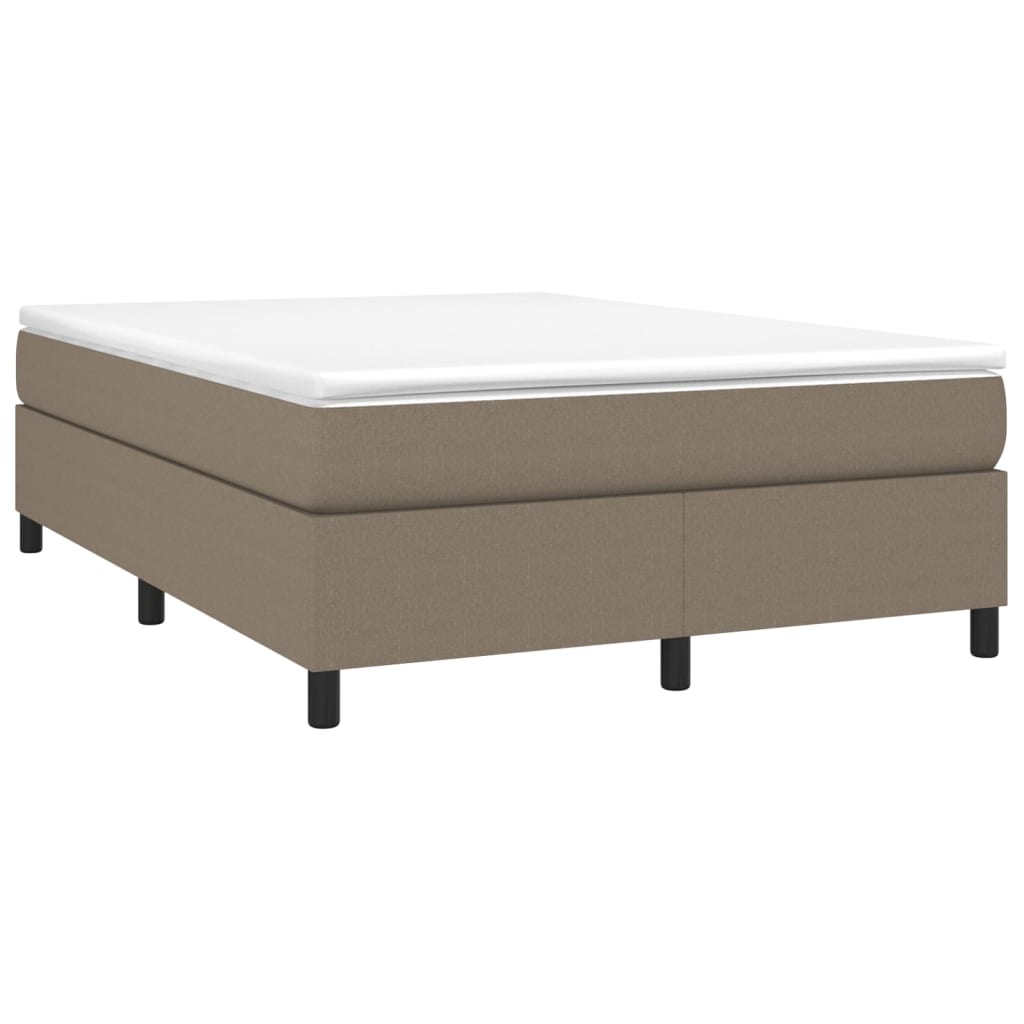 Boxspring-sängram taupe 140x200 cm tyg