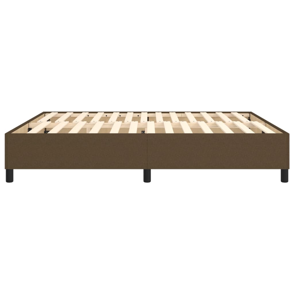 Boxspring-sängram mörkbrun 160x200 cm tyg