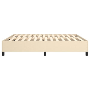 Boxspring-sängram gräddvit 180x200 cm tyg