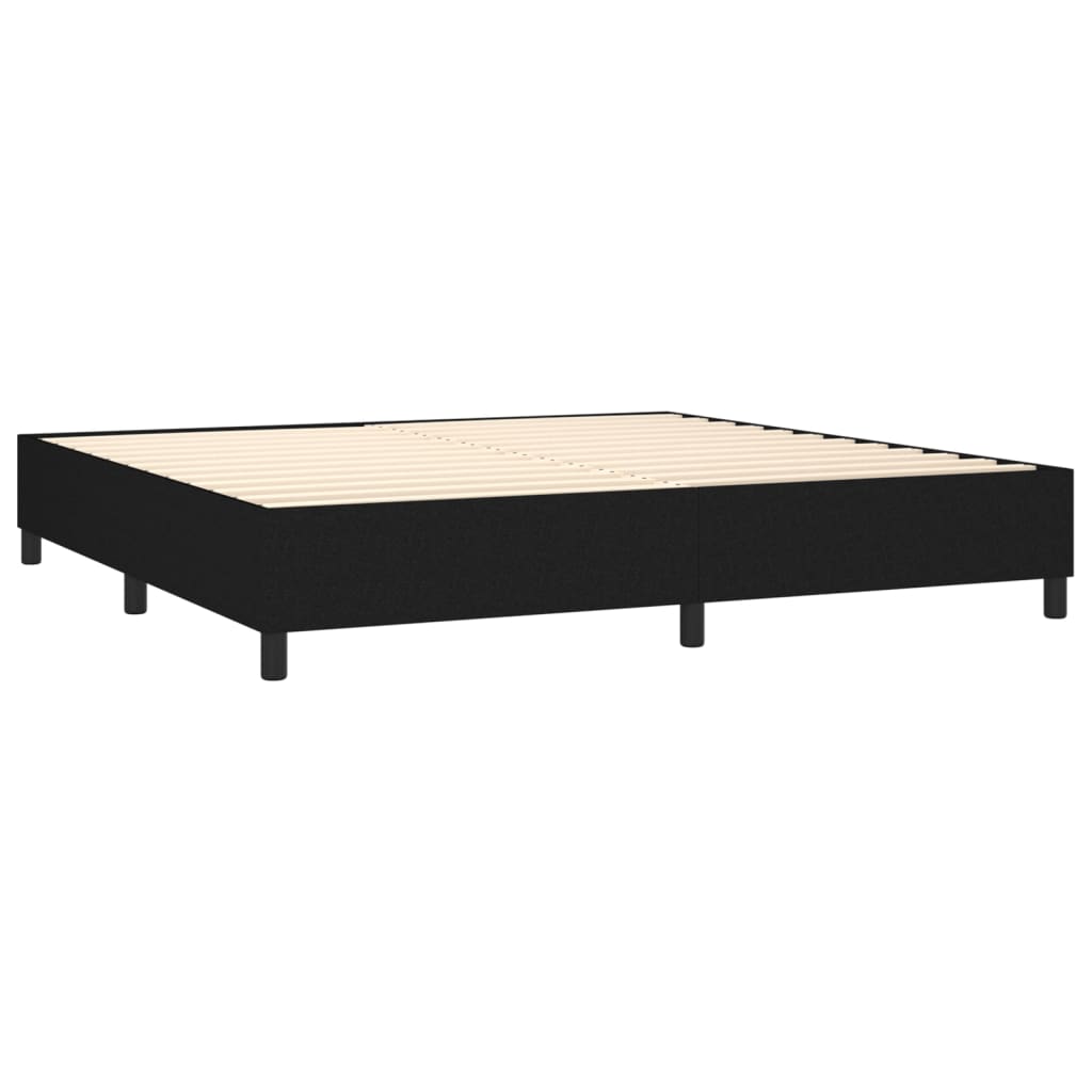Boxspring-sängram svart 200x200 cm tyg