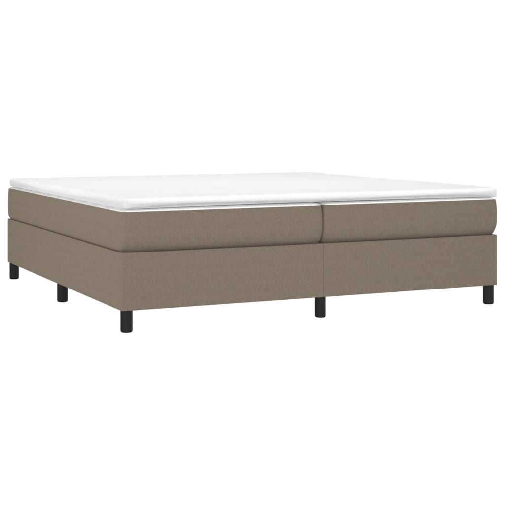 Boxspring-sängram taupe 200x200 cm tyg