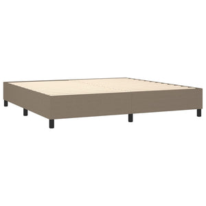 Boxspring-sängram taupe 200x200 cm tyg