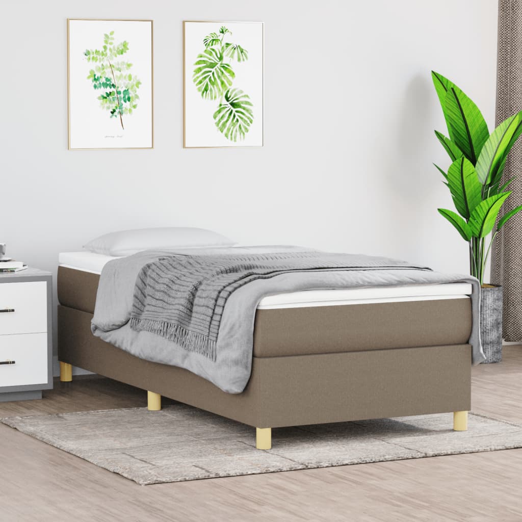 Boxspring-sängram Taupe 80x200cm tyg
