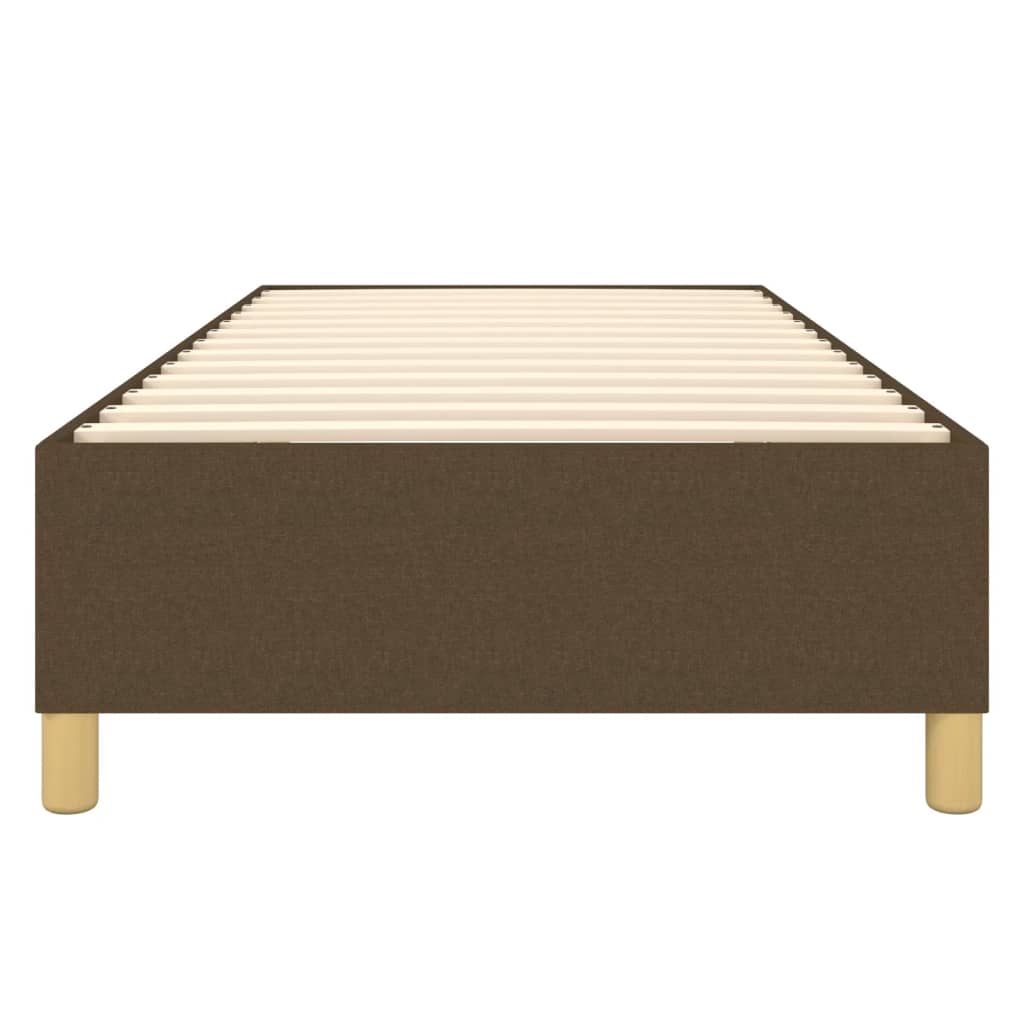 Boxspring-sängram mörkbrun 90x200 cm tyg