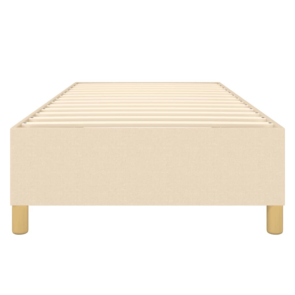 Boxspring-sängram cremefärgad 90x200 cm tyg
