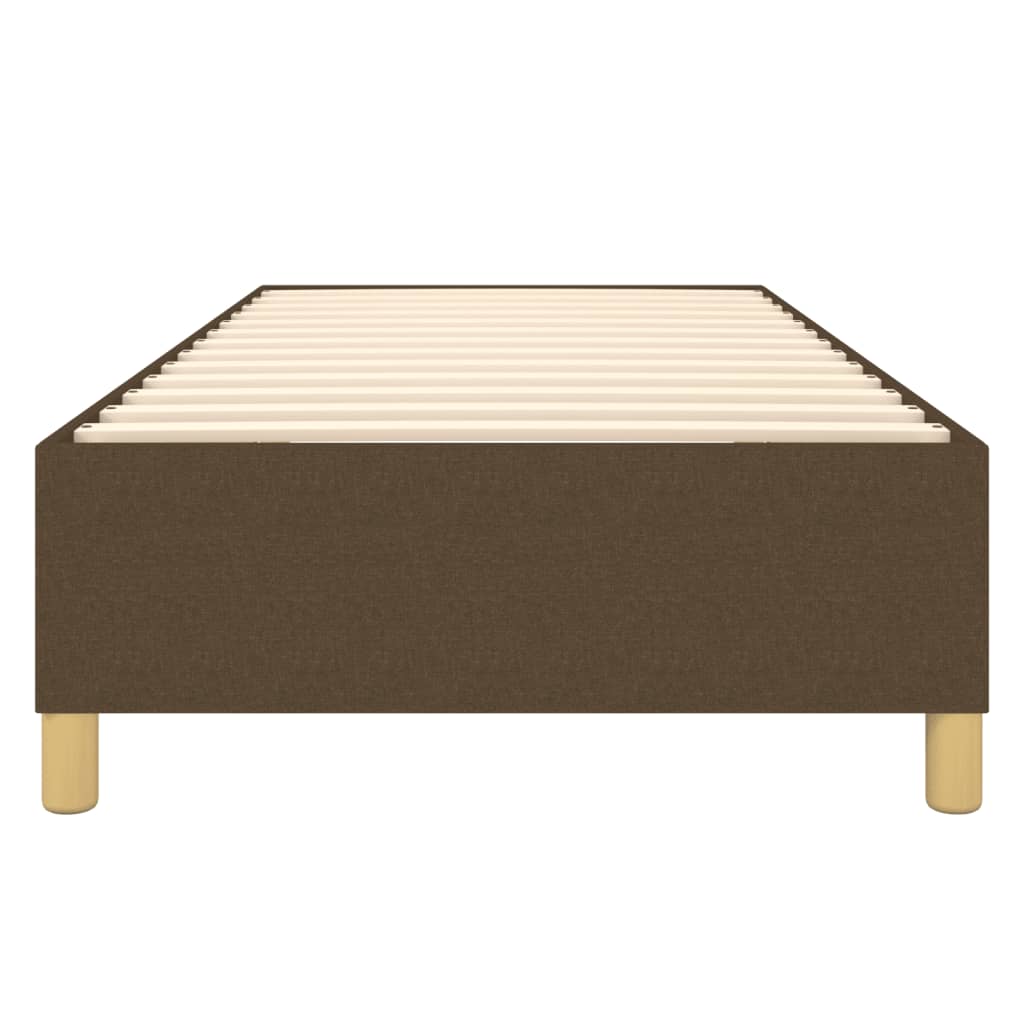 Boxspring-sängram mörkbrun 100x200 cm tyg