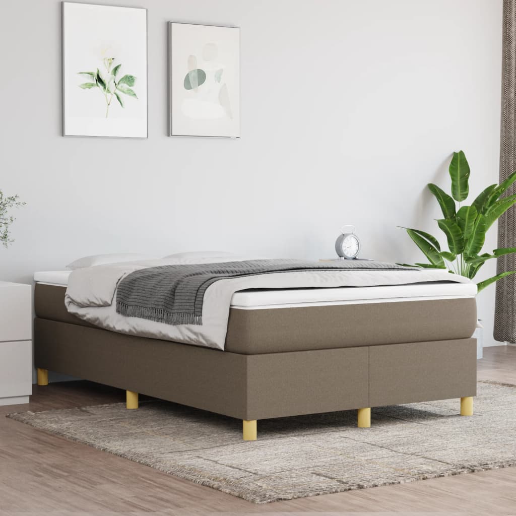 Boxspring-sängram taupe 120x200 cm tyg