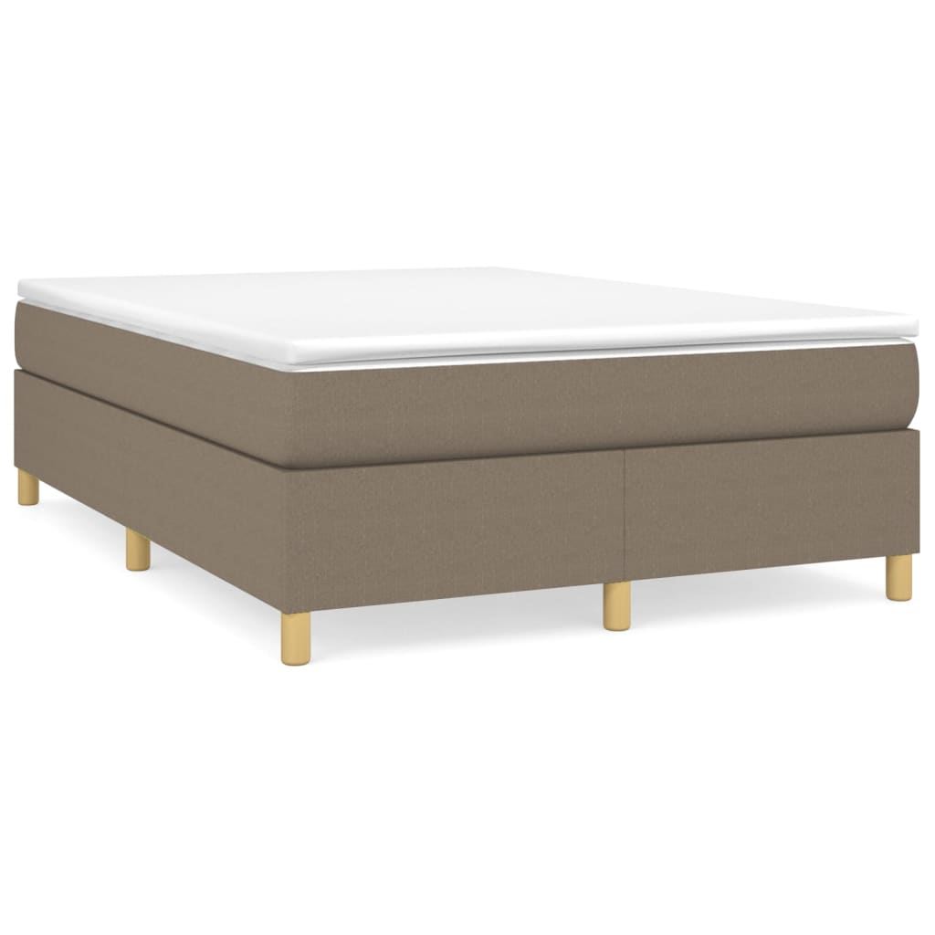 Boxspring-sängram taupe 140x200 cm tyg