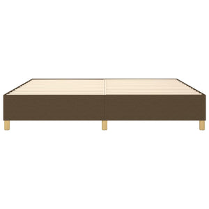 Boxspring-sängram mörkbrun 200x200 cm tyg