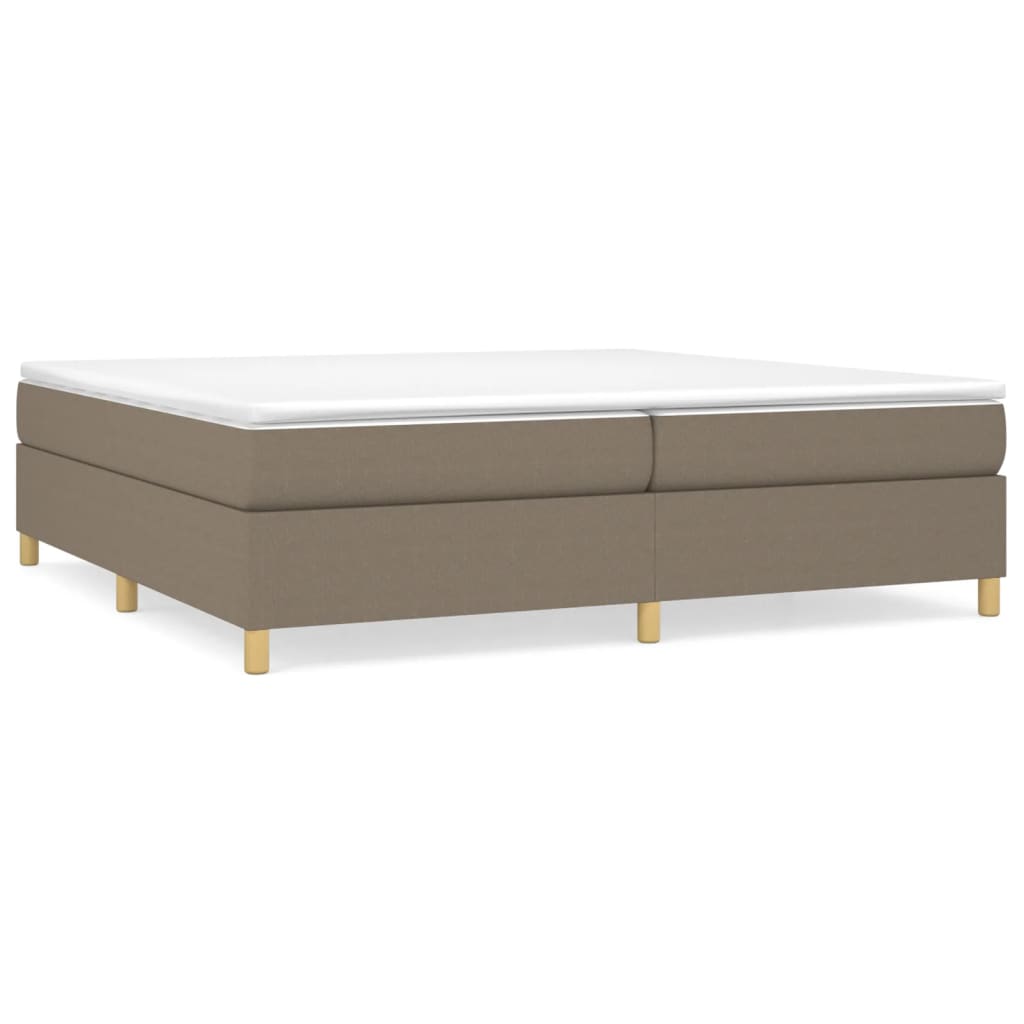 Boxspring-sängram taupe 200x200 cm tyg