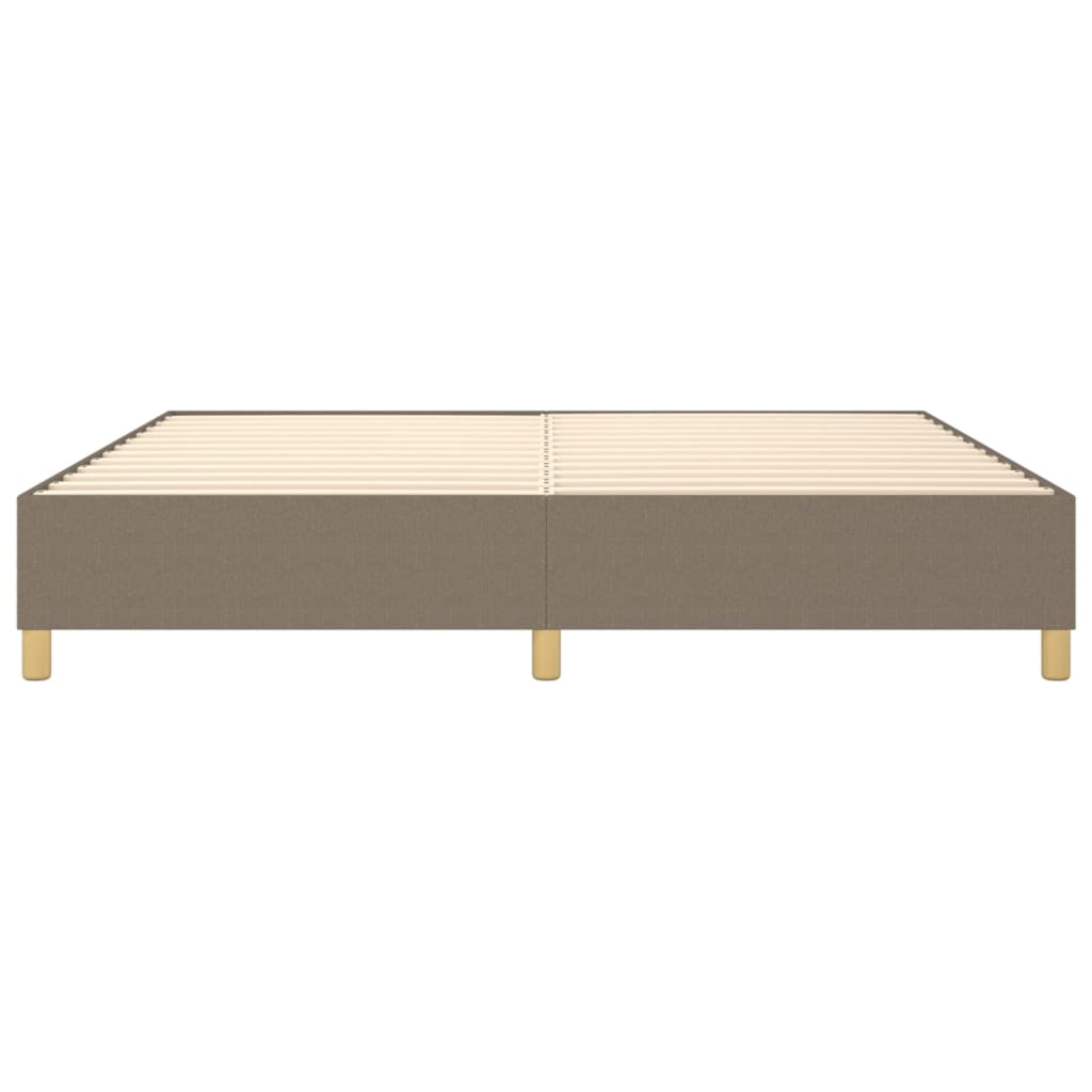 Boxspring-sängram taupe 200x200 cm tyg