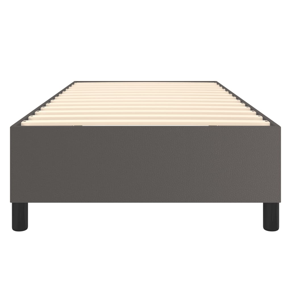 Boxspring-sängram grå 80x200 cm konstläder