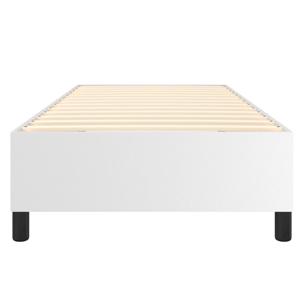 Boxspring-sängram vit 90x190 cm konstläder