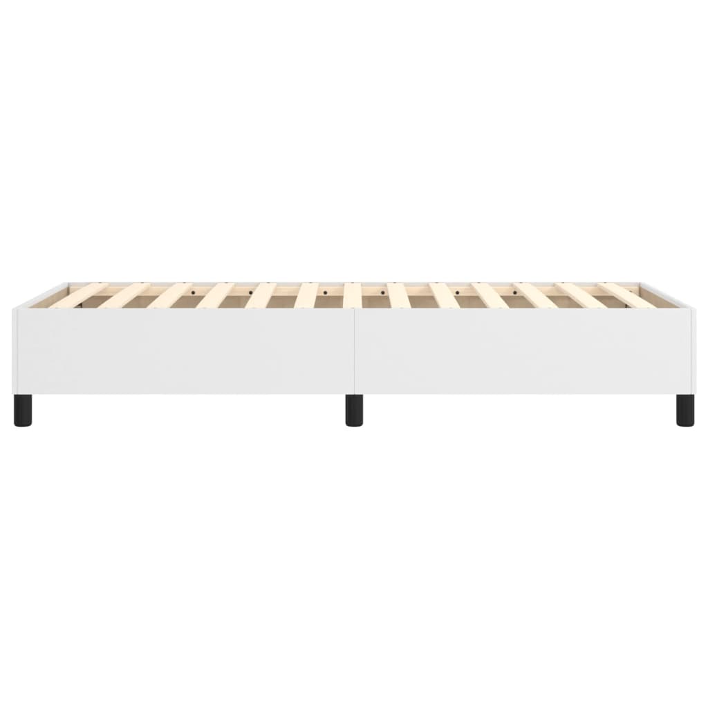 Boxspring-sängram vit 90x190 cm konstläder