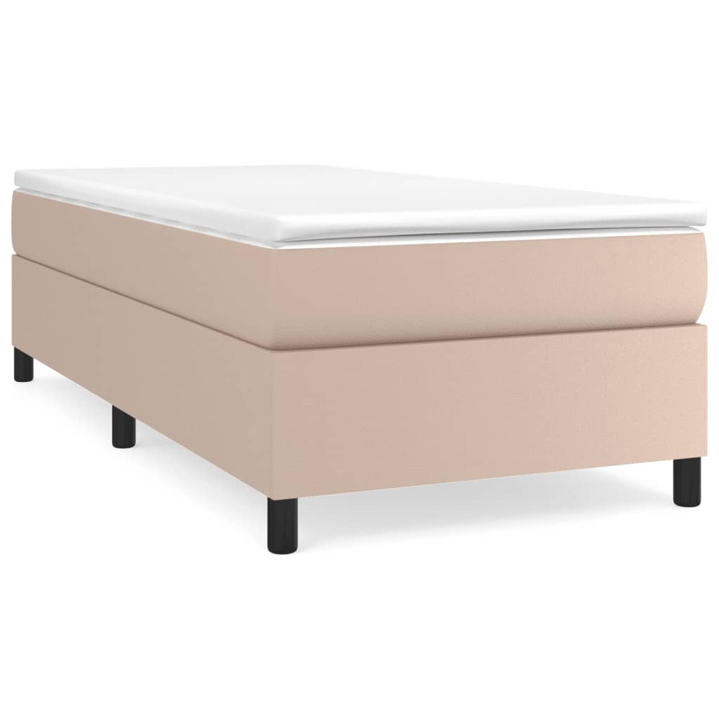 Boxspring-sängram cappuccino 90x190 cm konstläder