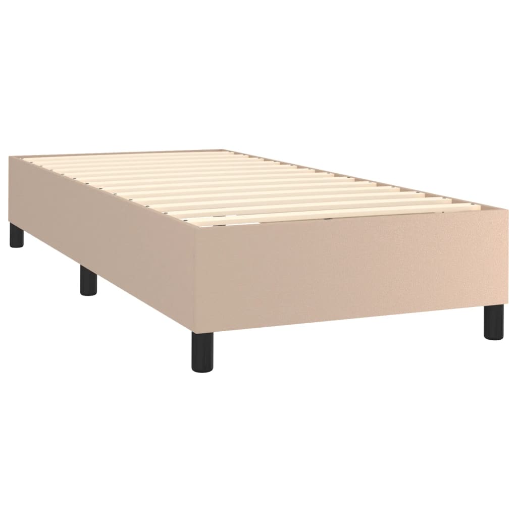 Boxspring-sängram cappuccino 90x190 cm konstläder