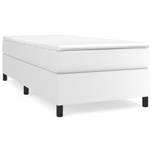 Boxspring-sängram vit 90x200 cm konstläder