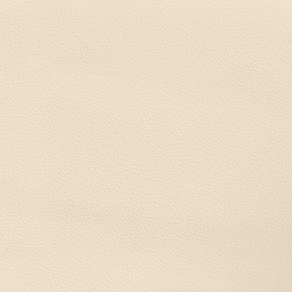 Boxspring-sängram gräddvit 90x200 cm konstläder