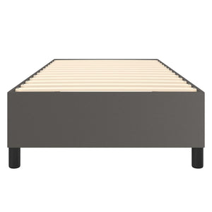 Boxspring-sängram grå 90x200 cm konstläder