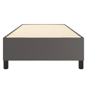Boxspring-sängram grå 100x200 cm konstläder