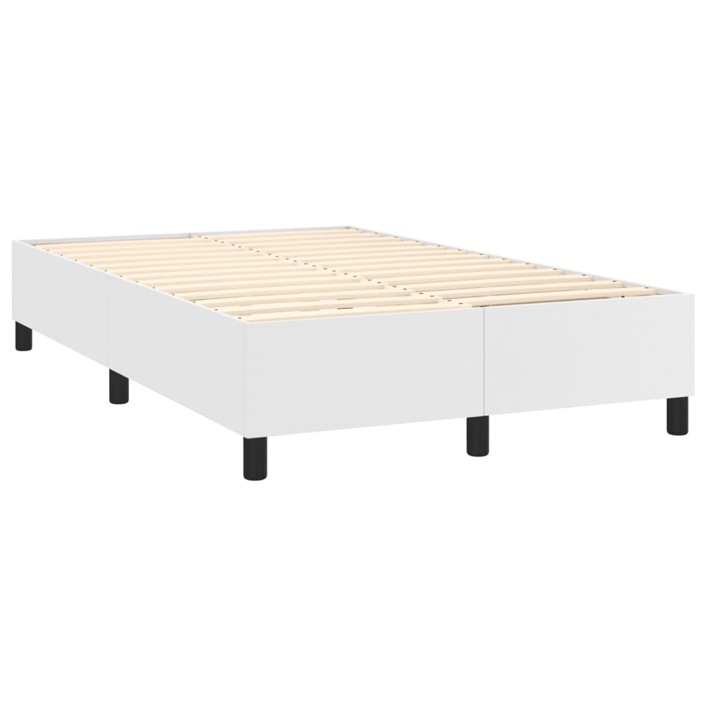 Boxspring-sängram vit 120x200 cm konstläder
