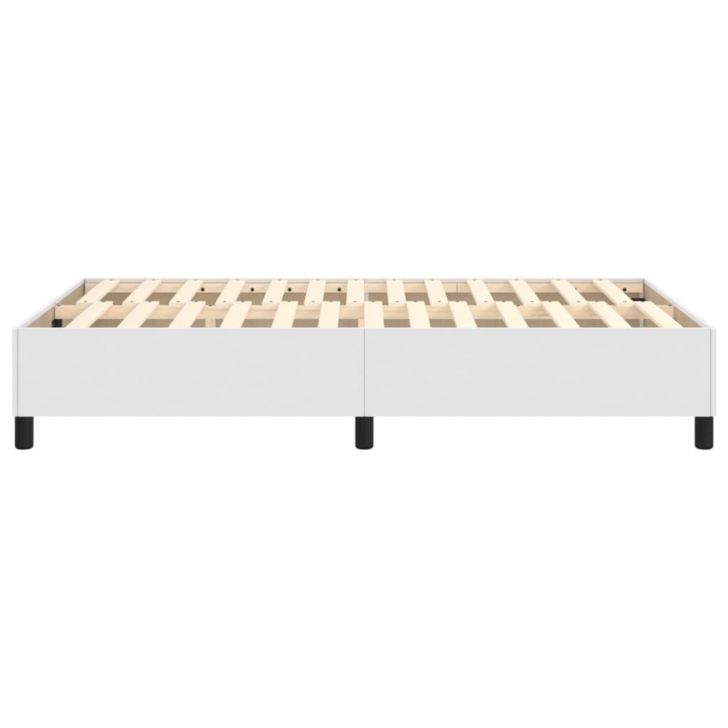 Boxspring-sängram vit 120x200 cm konstläder