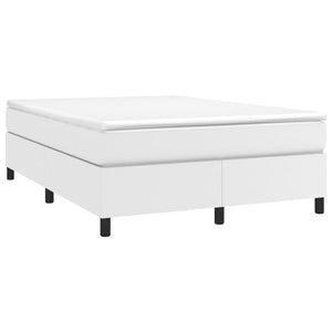 Boxspring-sängram vit 140x190 cm konstläder