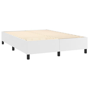 Boxspring-sängram vit 140x190 cm konstläder