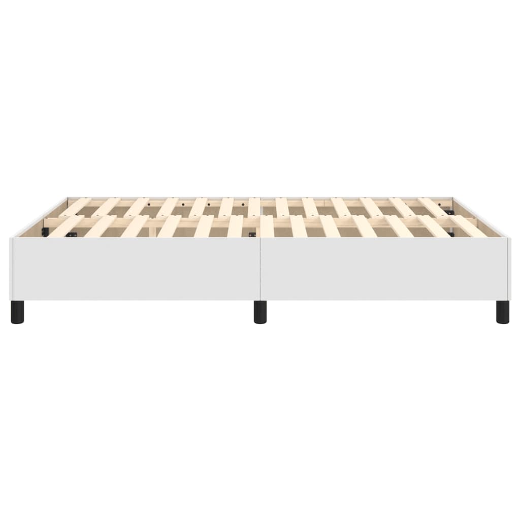Boxspring-sängram vit 140x190 cm konstläder