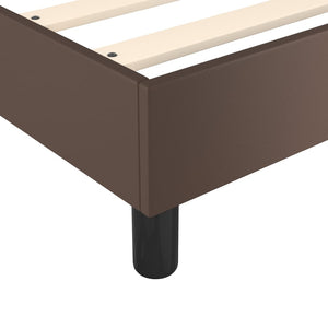 Boxspring-sängram brun 140x190 cm konstläder