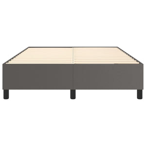 Boxspring-sängram grå 140x190 cm konstläder