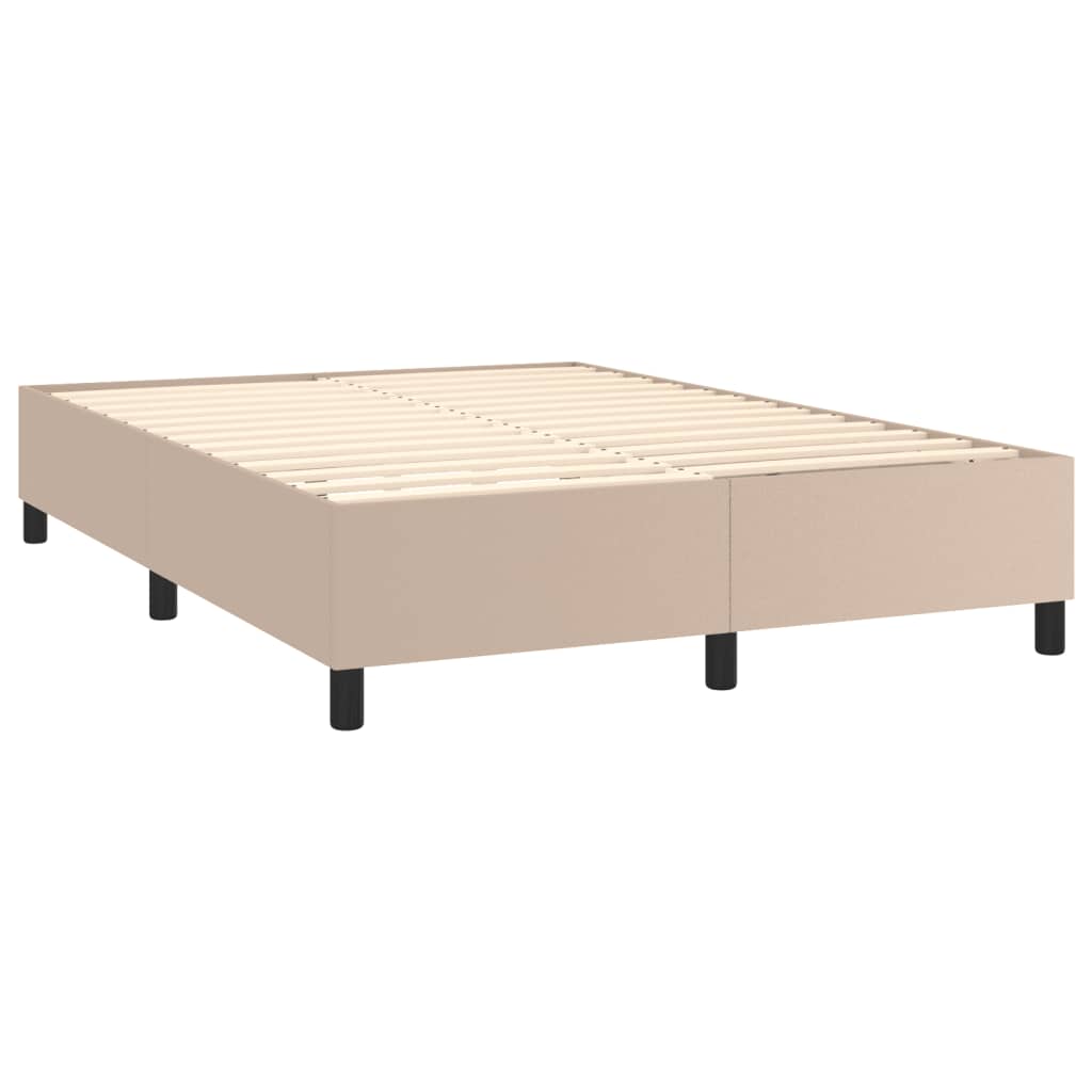 Boxspring-sängram cappuccino 140x190 cm konstläder