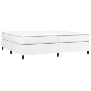 Boxspring-sängram vit 200x200 cm konstläder
