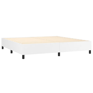 Boxspring-sängram vit 200x200 cm konstläder