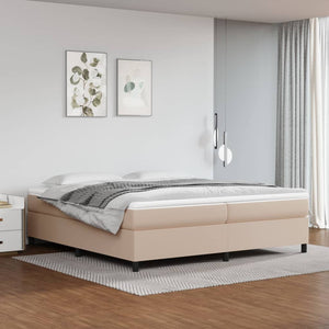 Boxspring-sängram cappuccino 200x200 cm konstläder