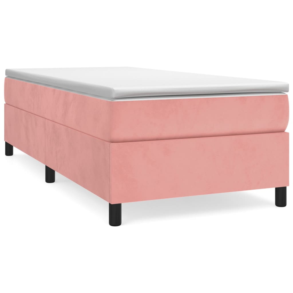Boxspring-sängram rosa 80x200 cm sammet