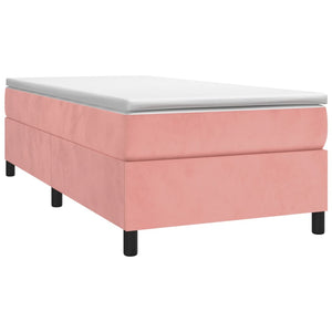 Boxspring-sängram rosa 80x200 cm sammet