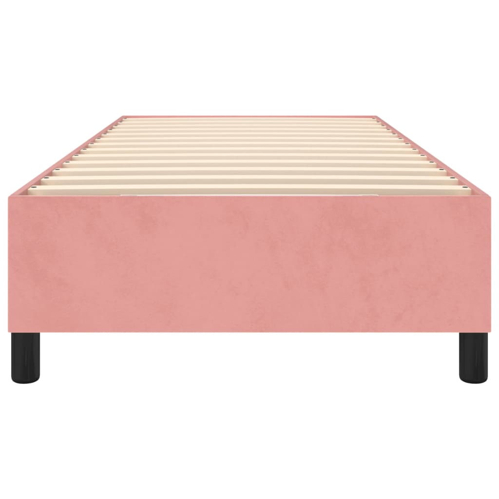 Boxspring-sängram rosa 80x200 cm sammet