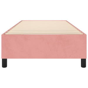 Boxspring-sängram rosa 90x190 cm sammet
