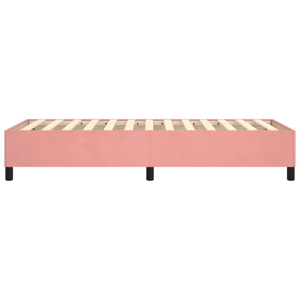 Boxspring-sängram rosa 90x190 cm sammet