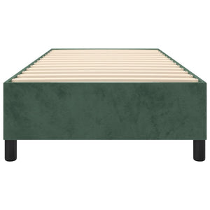 Boxspring-sängram mörkgrön 90x200 cm sammet