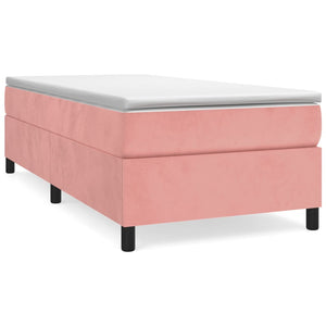 Boxspring-sängram rosa 90x200 cm sammet