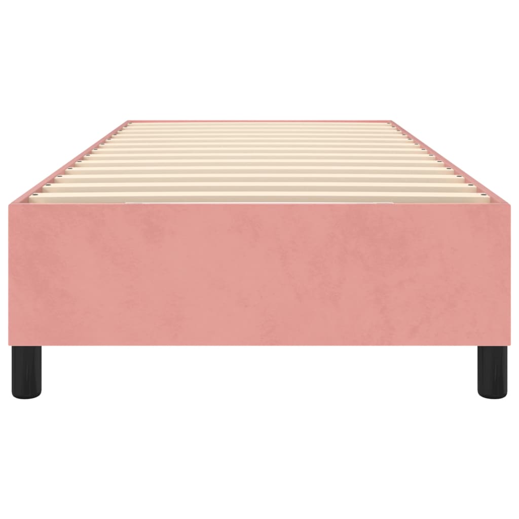 Boxspring-sängram rosa 100x200 cm sammet