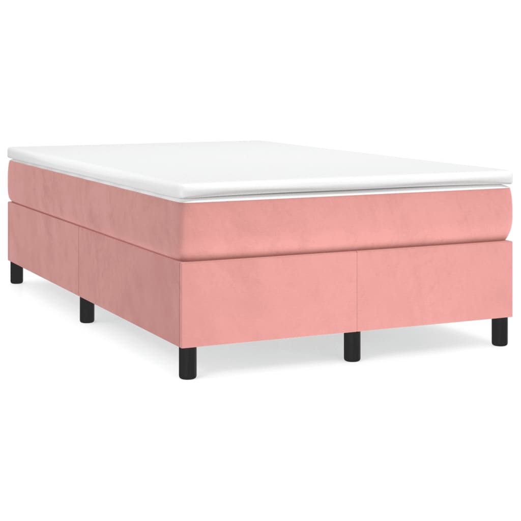 Boxspring-sängram rosa 120x200 cm sammet