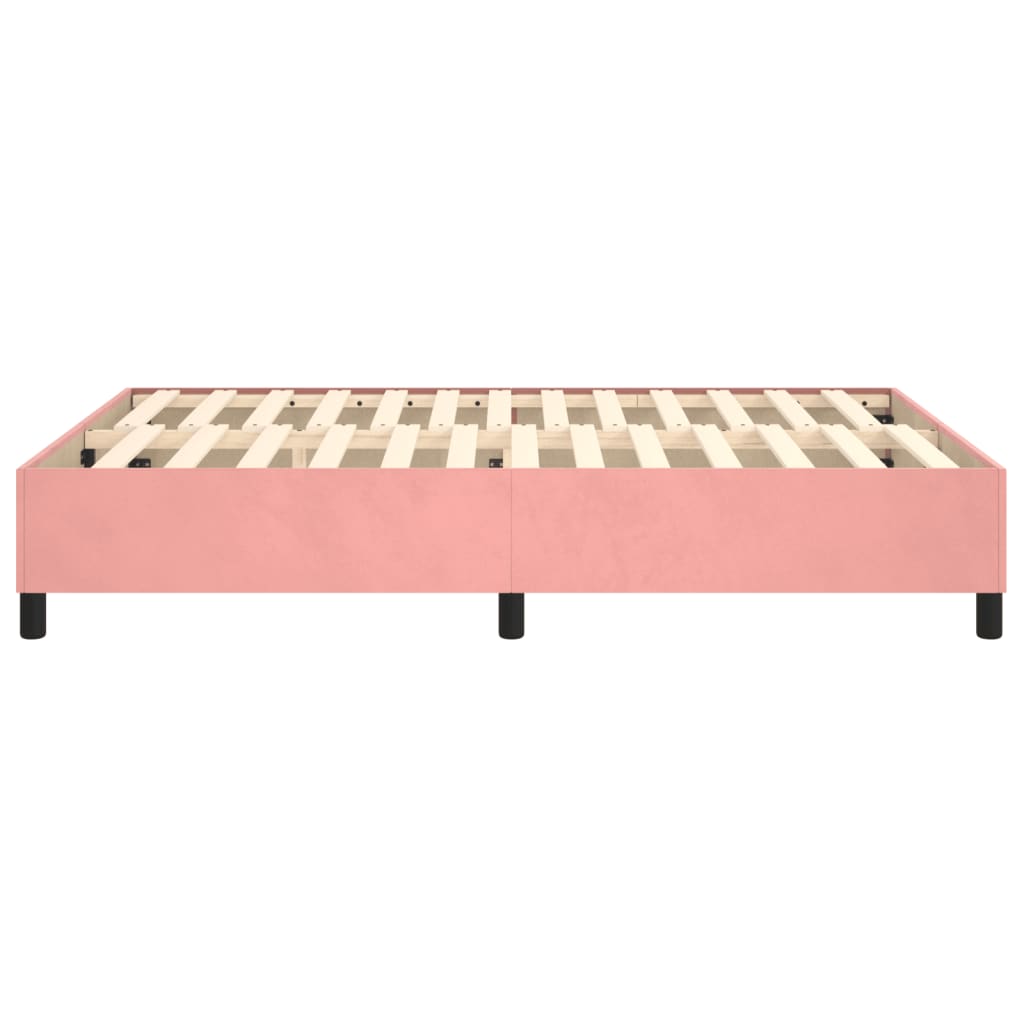 Boxspring-sängram rosa 140x190 cm sammet
