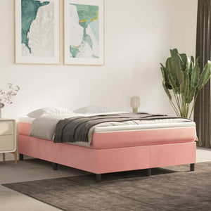 Boxspring-sängram rosa 140x190 cm sammet