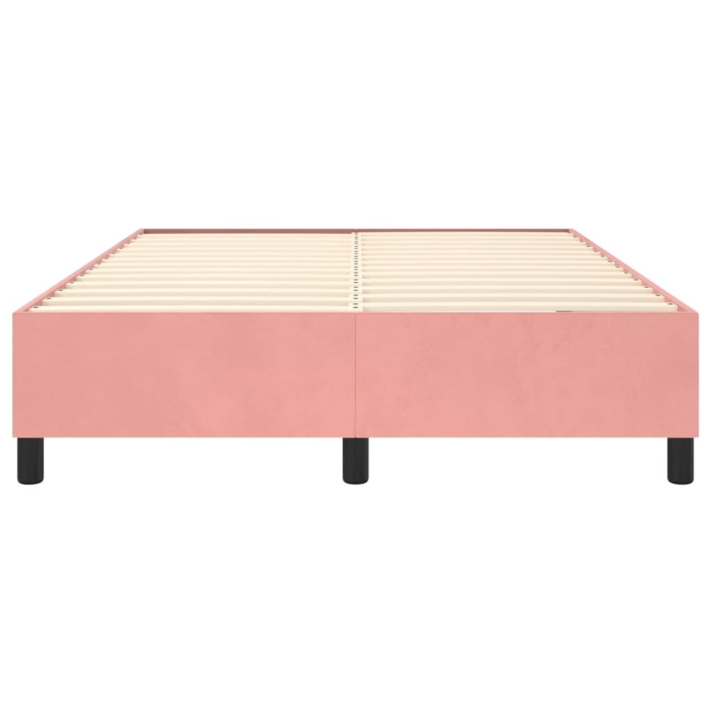 Boxspring-sängram rosa 140x200 cm sammet